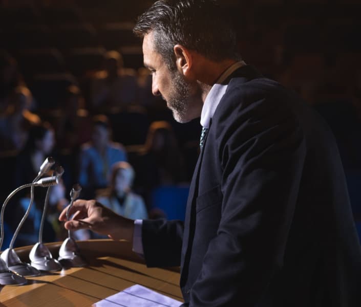 special guest speaks at the conference