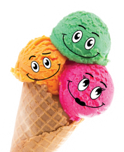 ice cream in a waffle cup